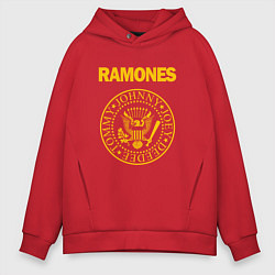 Толстовка оверсайз мужская Ramones, цвет: красный