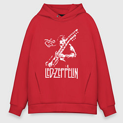 Толстовка оверсайз мужская Led Zeppelin, цвет: красный