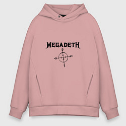 Толстовка оверсайз мужская Megadeth Compass, цвет: пыльно-розовый