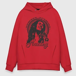 Толстовка оверсайз мужская Bob Marley: Island, цвет: красный
