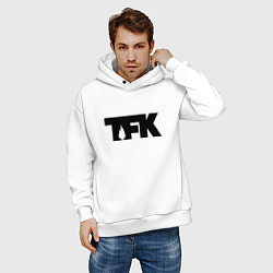 Толстовка оверсайз мужская TFK: Black Logo, цвет: белый — фото 2