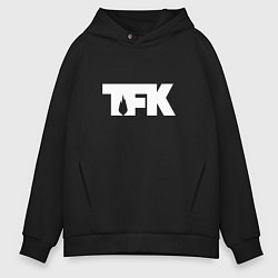 Толстовка оверсайз мужская TFK: White Logo, цвет: черный