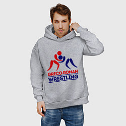 Толстовка оверсайз мужская Greco-roman wrestling, цвет: меланж — фото 2