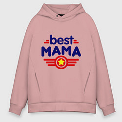 Толстовка оверсайз мужская Best mama logo, цвет: пыльно-розовый