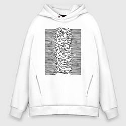 Толстовка оверсайз мужская Unknown Pleasures, цвет: белый