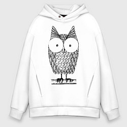 Толстовка оверсайз мужская Owl grafic, цвет: белый