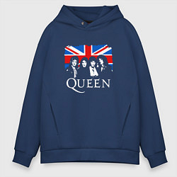 Толстовка оверсайз мужская Queen UK, цвет: тёмно-синий