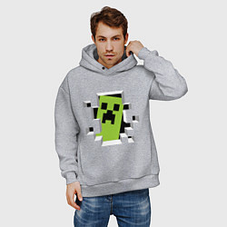 Толстовка оверсайз мужская Crash Minecraft, цвет: меланж — фото 2