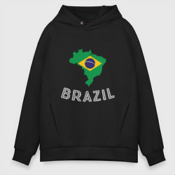 Толстовка оверсайз мужская Brazil Country цвета черный — фото 1