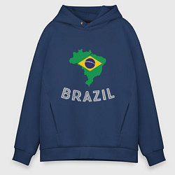 Толстовка оверсайз мужская Brazil Country, цвет: тёмно-синий