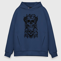 Толстовка оверсайз мужская Slayer Skulls, цвет: тёмно-синий