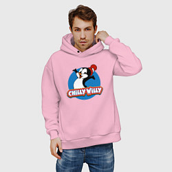 Толстовка оверсайз мужская Chilly Willy, цвет: светло-розовый — фото 2