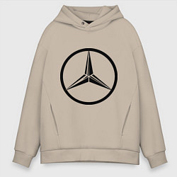 Толстовка оверсайз мужская Mercedes-Benz logo, цвет: миндальный
