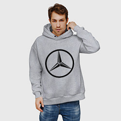 Толстовка оверсайз мужская Mercedes-Benz logo, цвет: меланж — фото 2