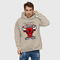 Толстовка оверсайз мужская Chicago Bulls est. 1966, цвет: миндальный — фото 2