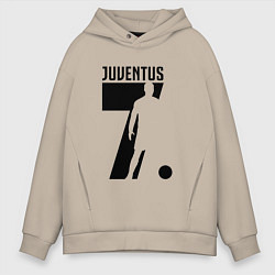 Толстовка оверсайз мужская Juventus: Ronaldo 7, цвет: миндальный