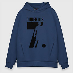 Толстовка оверсайз мужская Juventus: Ronaldo 7, цвет: тёмно-синий