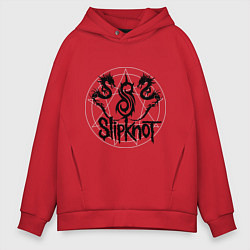 Толстовка оверсайз мужская Slipknot Dragons, цвет: красный