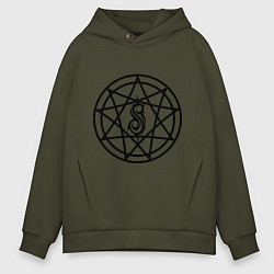 Толстовка оверсайз мужская Slipknot Pentagram, цвет: хаки