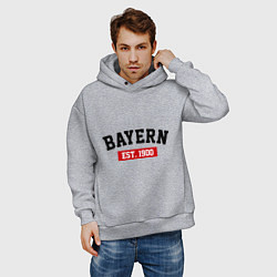 Толстовка оверсайз мужская FC Bayern Est. 1900, цвет: меланж — фото 2