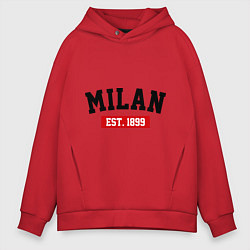 Толстовка оверсайз мужская FC Milan Est. 1899, цвет: красный