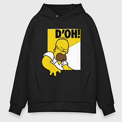 Толстовка оверсайз мужская Homer D'OH!, цвет: черный