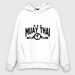 Толстовка оверсайз мужская Muay thai boxing, цвет: белый