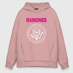 Толстовка оверсайз мужская Ramones Boyband, цвет: пыльно-розовый