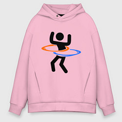 Толстовка оверсайз мужская Portal Рoops, цвет: светло-розовый