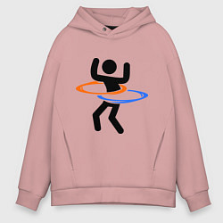 Толстовка оверсайз мужская Portal Рoops, цвет: пыльно-розовый