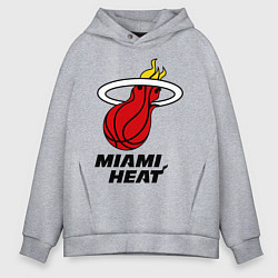 Толстовка оверсайз мужская Miami Heat-logo, цвет: меланж