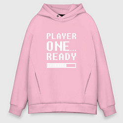 Толстовка оверсайз мужская Ready Player One Loading, цвет: светло-розовый