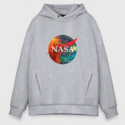 Толстовка оверсайз мужская NASA: Nebula, цвет: меланж