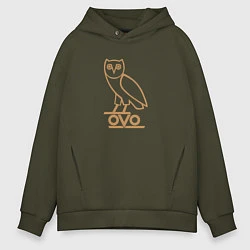Толстовка оверсайз мужская OVO Owl, цвет: хаки