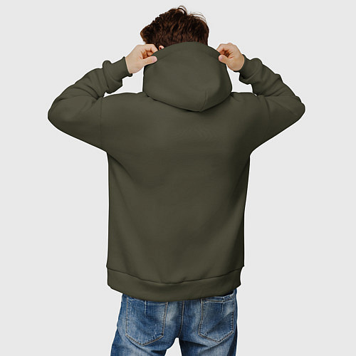 Мужское худи оверсайз Идеальный пресс / Хаки – фото 4