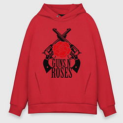Толстовка оверсайз мужская Guns n Roses: guns, цвет: красный