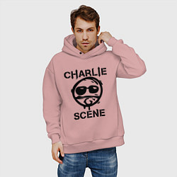Толстовка оверсайз мужская HU: Charlie Scene, цвет: пыльно-розовый — фото 2