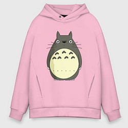 Толстовка оверсайз мужская Милый Тоторо, цвет: светло-розовый