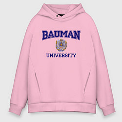 Толстовка оверсайз мужская BAUMAN University, цвет: светло-розовый