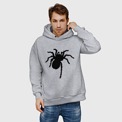Толстовка оверсайз мужская Черный паук, цвет: меланж — фото 2