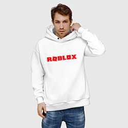 Толстовка оверсайз мужская Roblox Logo, цвет: белый — фото 2