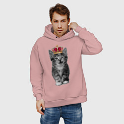 Толстовка оверсайз мужская Meow kitten, цвет: пыльно-розовый — фото 2