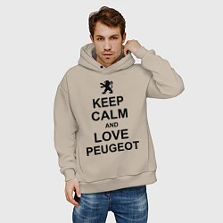 Толстовка оверсайз мужская Keep Calm & Love Peugeot, цвет: миндальный — фото 2