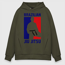 Толстовка оверсайз мужская Brazilian Jiu jitsu, цвет: хаки