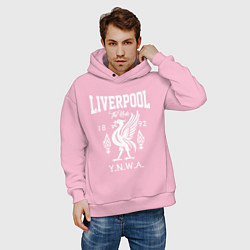 Толстовка оверсайз мужская Liverpool YNWA, цвет: светло-розовый — фото 2