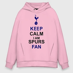 Толстовка оверсайз мужская Keep Calm & Spurs fan, цвет: светло-розовый