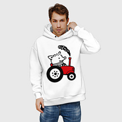 Толстовка оверсайз мужская Поросенок Петр, цвет: белый — фото 2