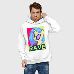 Толстовка оверсайз мужская DJ Pon-3 RAVE, цвет: белый — фото 2