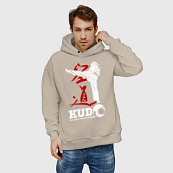 Толстовка оверсайз мужская Kudo, цвет: миндальный — фото 2