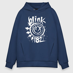Толстовка оверсайз мужская Blink-182: Smile цвета тёмно-синий — фото 1